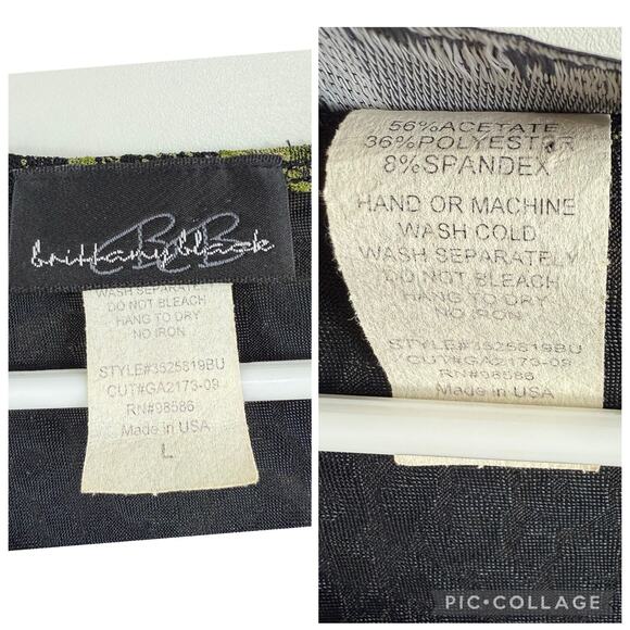 Vintage 90s Y2K Black Green Floral Top Large Metallic Textured Pullover Retro - Picture 10 of 13